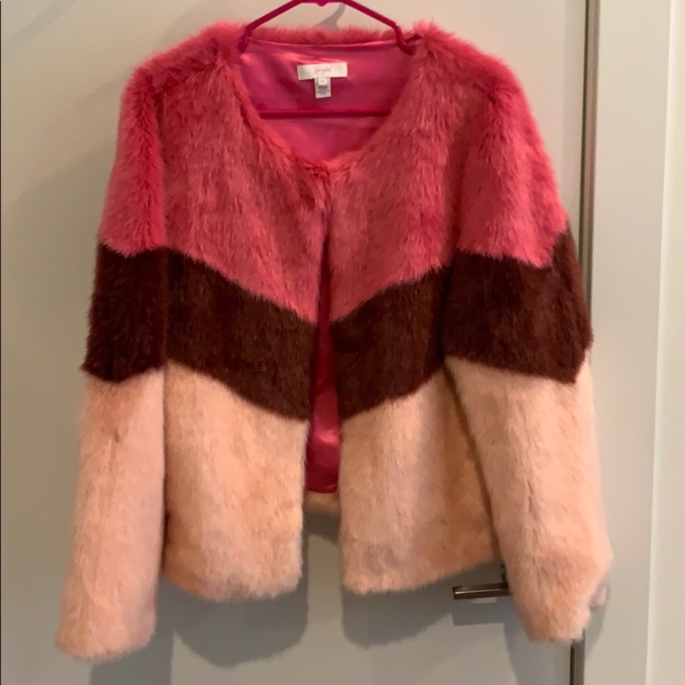 Faux Fur Pink Coat